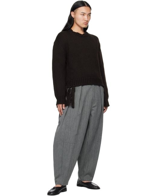 Hed Mayner Gray Wool Trousers for men