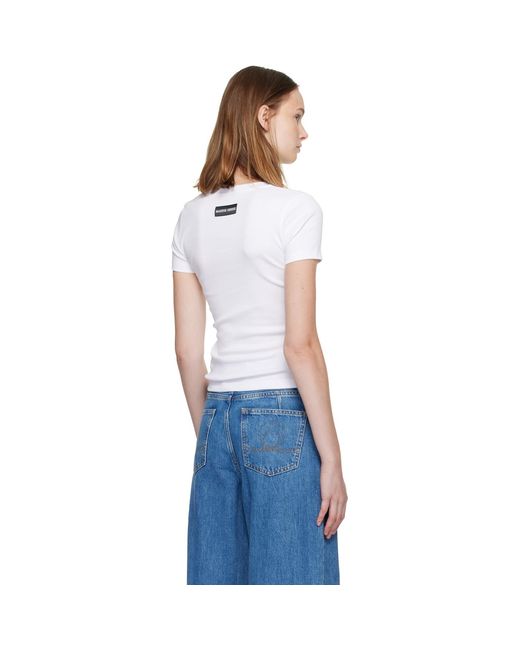 MARINE SERRE Blue Moon Logo Ribbed Jersey Baby Fit T-shirt