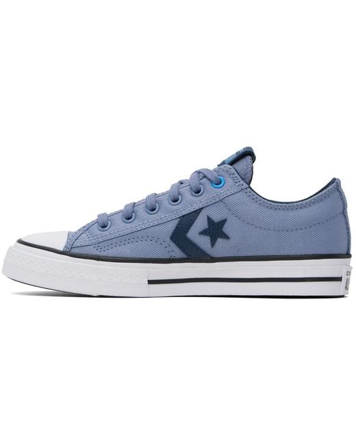Converse Black Blue Star Player 76 Low Top Sneakers for men