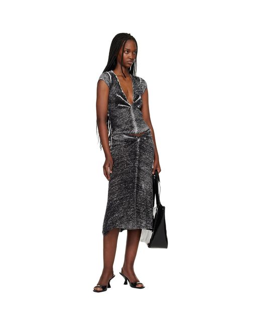 DIESEL Black M-Livette Midi Skirt