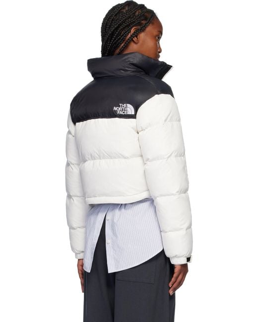 The North Face ホワイト＆ブラック ヌプシ ショート ダウンジャケット White