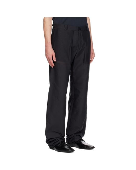 Balenciaga Black 3D Woven Trousers for men