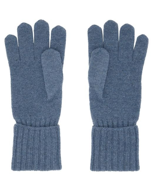 MM6 by Maison Margiela Blue Wool-Blend Knit Gloves