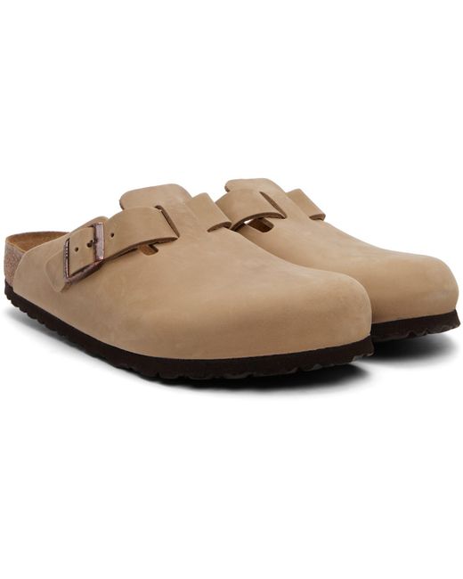 Birkenstock Brown Regular Boston Oiled Leather Loafers for men
