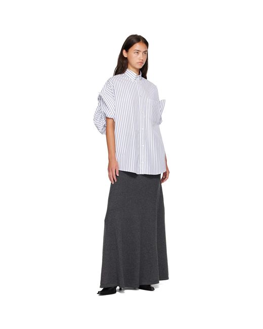 Balenciaga White Tucked Sleeve Shirt