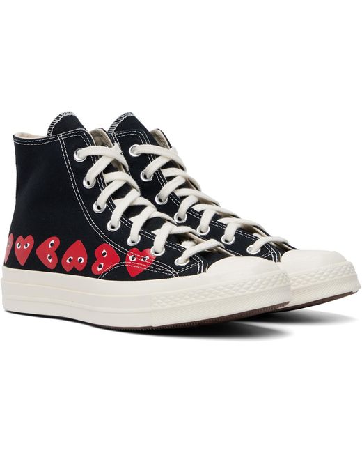 COMME DES GARÇONS PLAY Black Converse Edition Chuck 70 Multi Heart Sneakers for men