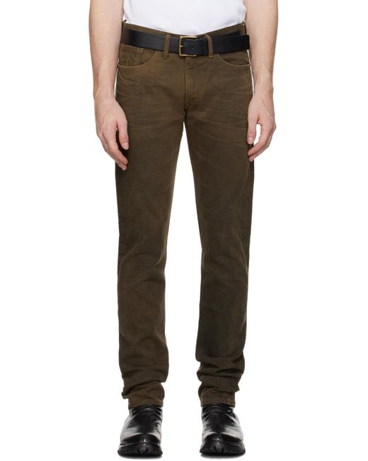 Jean Ajusté Brun À Effet Usé RRL pour homme en coloris Black