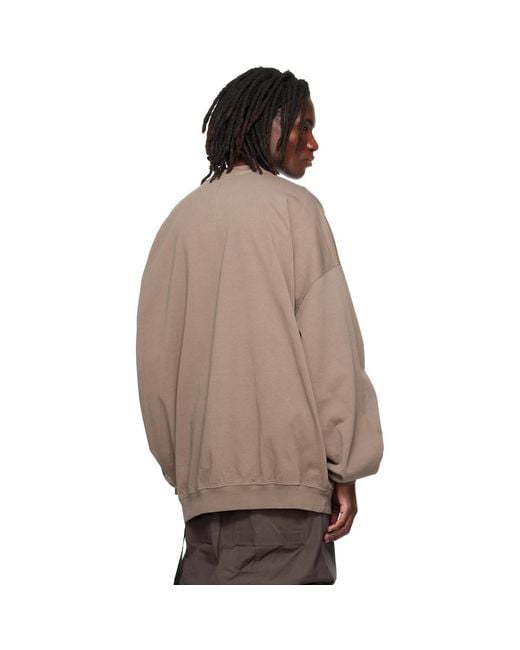 Rick Owens Brown Tower Hun Crewneck Sweatshirt for men