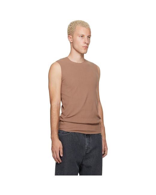 Jil Sander Multicolor Tan Ribbed Tank Top for men