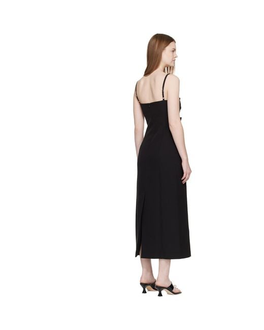 Sandy Liang Black Sen Midi Dress
