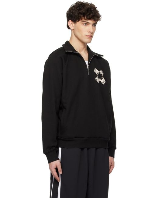 メンズ Amiri ブラック Ma Quad ハーフジップ スウェットシャツ Black