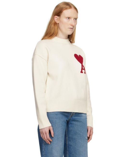 AMI Black Off-white Red Ami De Cœur Sweater