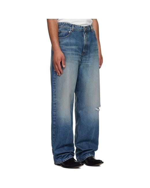 MM6 by Maison Margiela Blue Straight-Leg Jeans for men