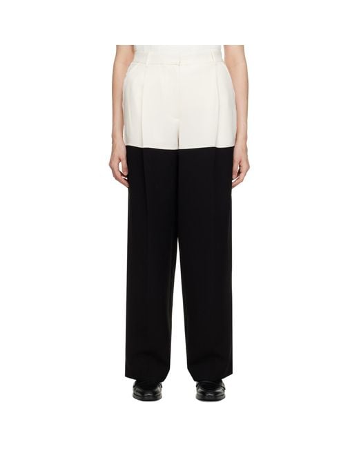 3.1 Phillip Lim Off-white & Black Colorblock Trousers