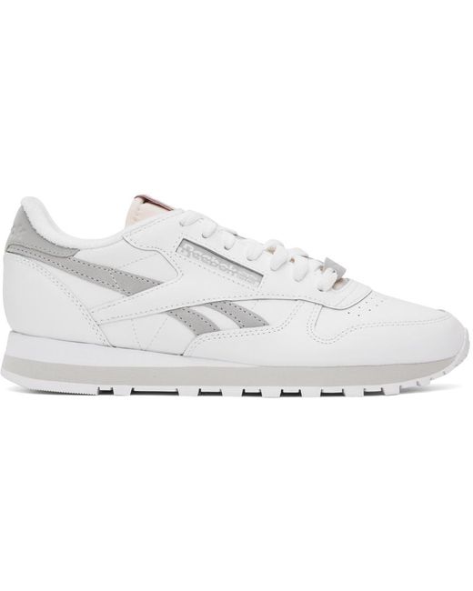 Reebok Black White & Gray Classic Leather Sneakers for men