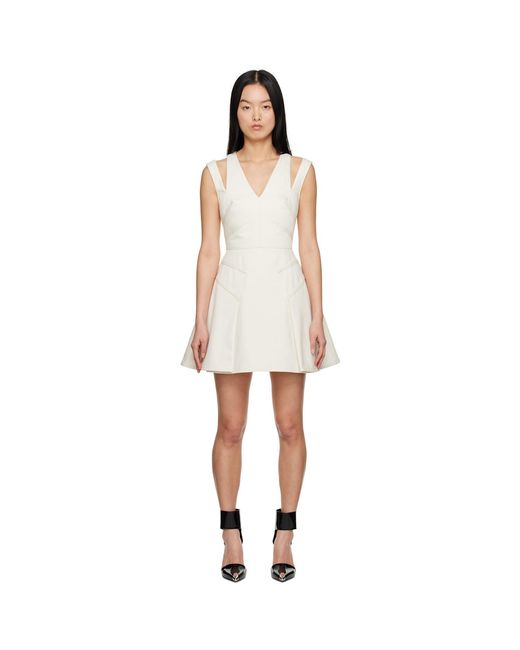 McQueen Black Off-white Paneled Denim Minidress
