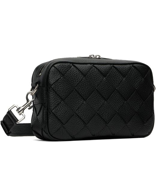 Bottega Veneta Black Small Intrecciato Camera Bag for men