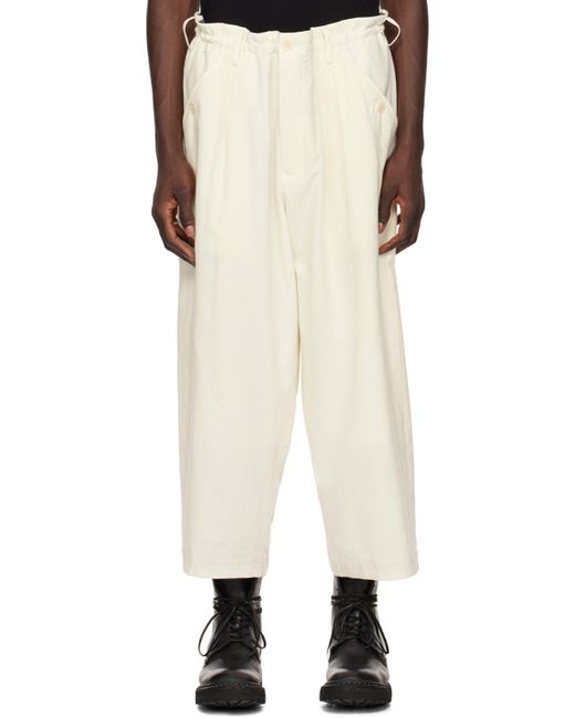 Yohji Yamamoto Natural Tuck Trousers for men
