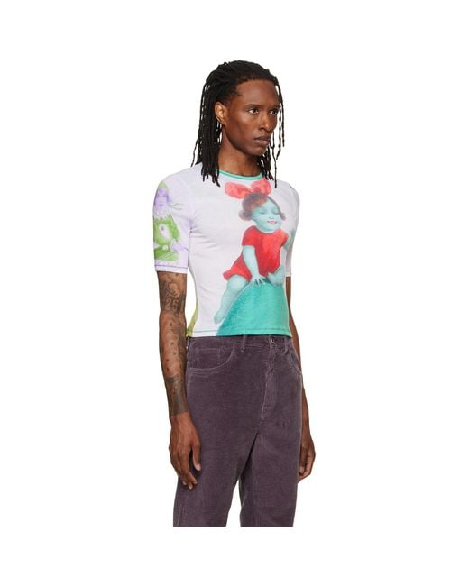 Chopova Lowena Red Mulitcolor Miss Egg Fitted Jersey T-Shirt for men