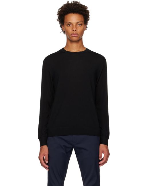 Theory Black Regal Sweater for men