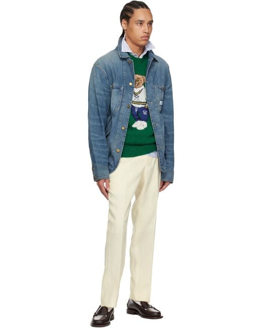 メンズ Polo Ralph Lauren ブルー デニム ユーティリティジャケット Blue
