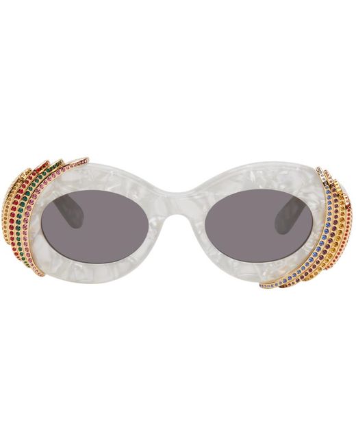 Loewe Black Paula'S Ibiza Pavé Oval Sunglasses