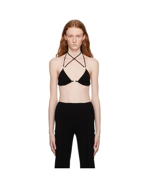 Mach & Mach Black Self-tie Top