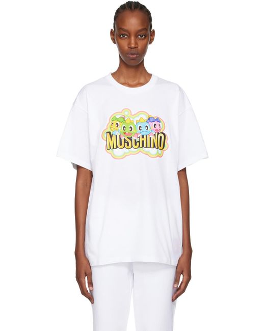 Moschino Multicolor White Puzzle Bobble T-shirt