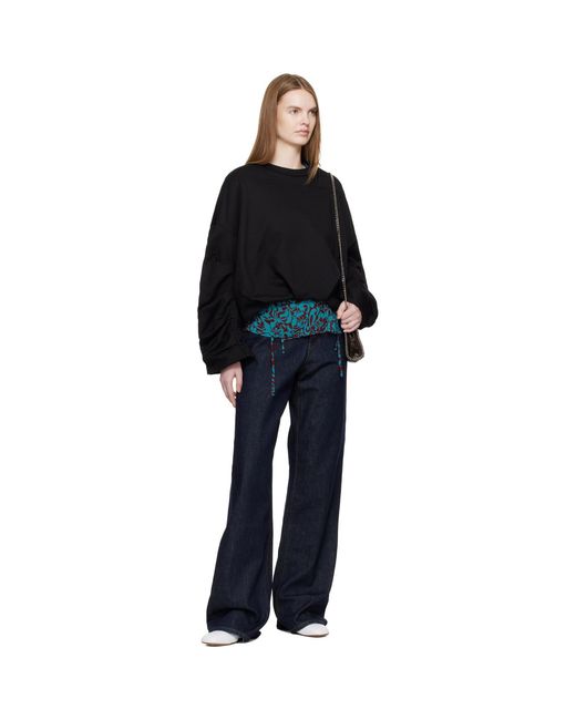 Dries Van Noten Black Draped Sweatshirt