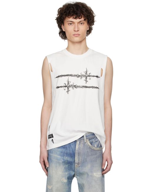 THUG CLUB White Cross T Sleeveless Tank Top for men