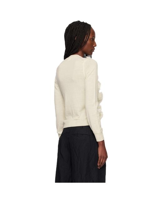 Comme des Garçons Black Lambswool Jersey X Flower Embroidery Cardigan