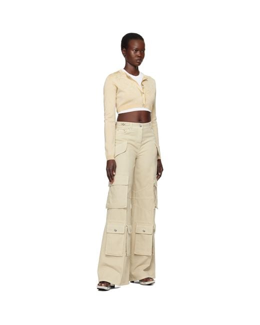 Versace Natural Medusa Denim Cargo Pants