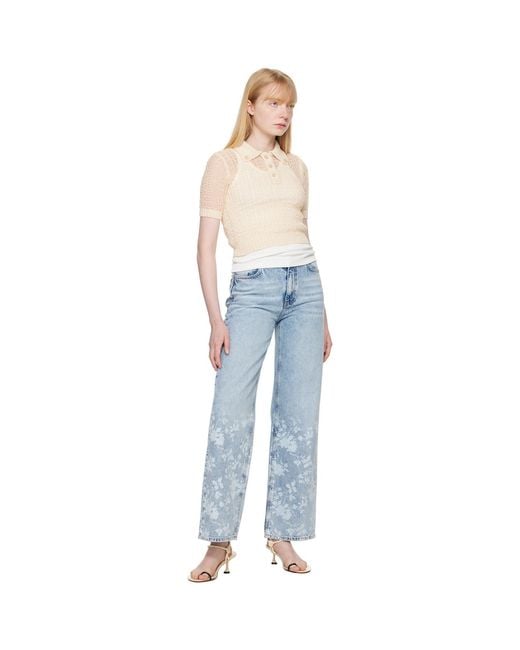 RECTO. Blue Net Crop Polo