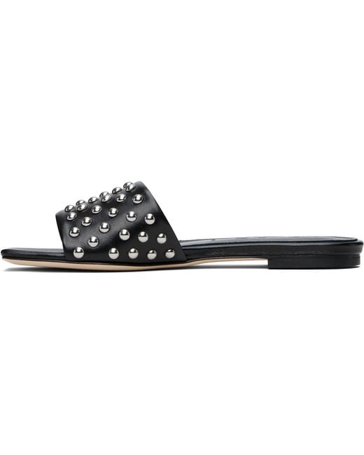 Aeyde Black Anna Studded Leather Sandals
