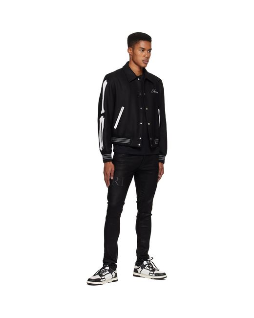 Amiri Black Bones Bomber Jacket for men