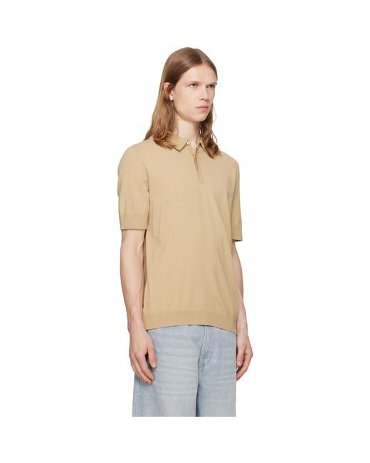 HUGO Natural Knit Covered-Placket Polo for men