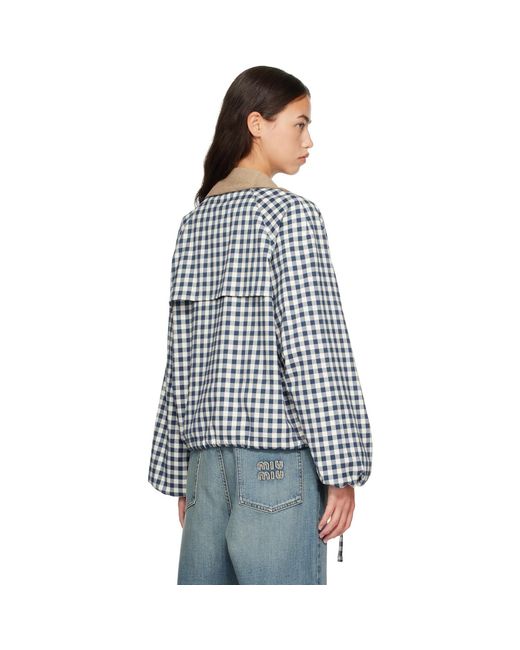 Barbour Blue Ovingham Gingham Casual Jacket