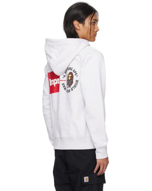 A Bathing Ape White Pullover Hoodie for men