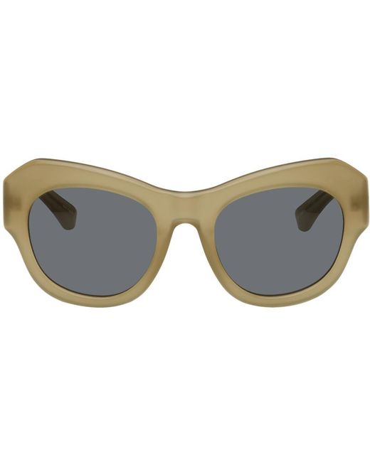 Dries Van Noten Gray Tan Linda Farrow Edition Cat-eye Sunglasses for men