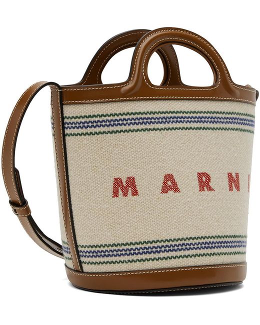 Marni Metallic Beige Small Tropicalia Bucket Bag