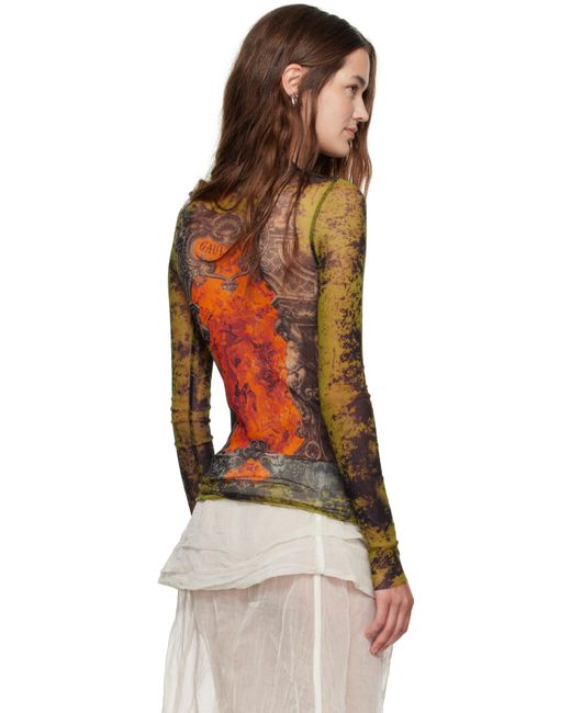 Jean Paul Gaultier カーキ＆オレンジ 'The Médaillon' トップス Multicolor