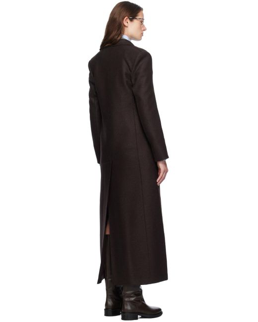 Harris Wharf London Black Long Double Breasted Coat