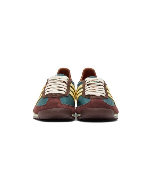 adidas gazelle silver green womens ADIDAS x WALES SL72 Size 9.5 Green & Brown Leather Lace Up Sneakers – Sui  Generis Designer Consignment