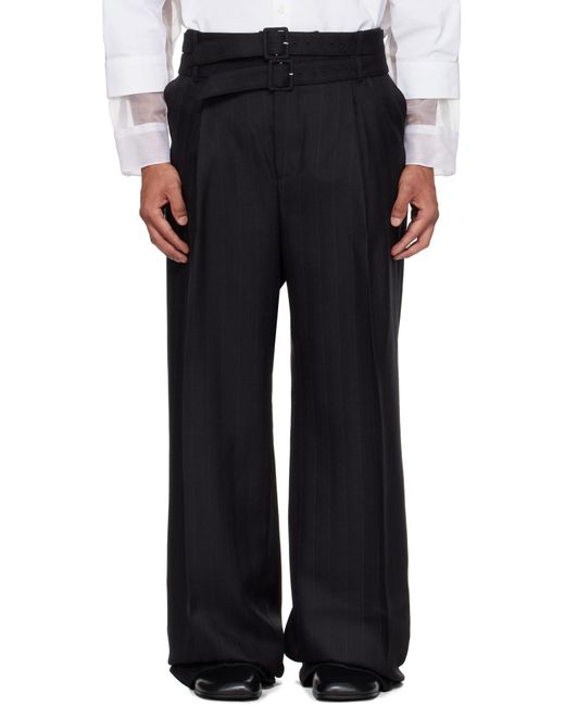 Egonlab Black Pleated Trousers for men