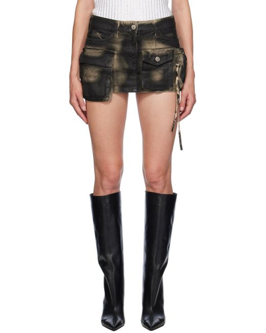 The Attico Black Ssense Exclusive Off- Fay Denim Miniskirt