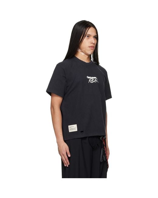 Song For The Mute Black Birkenstock Edition 'The Rebel' Distressed T-Shirt for men