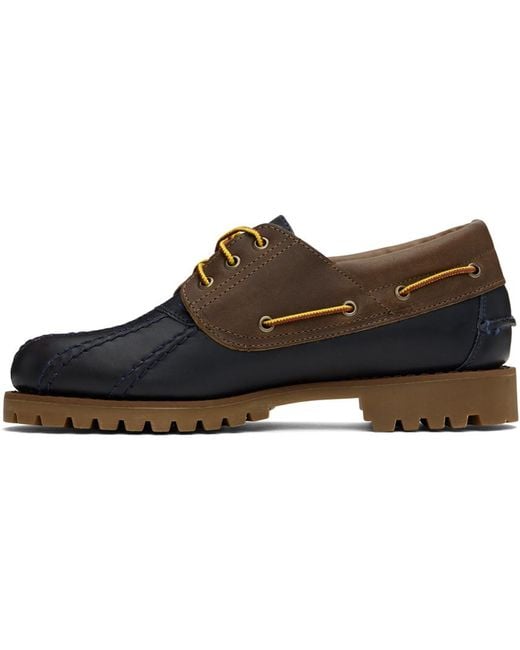 Sebago Black Waxed Leather Tucson Boat Shoes for men
