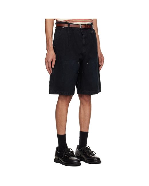 Wooyoungmi Black Cotton Shorts for men