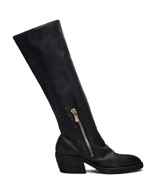 Guidi Black Soft Horse Side Zip Hi Boots