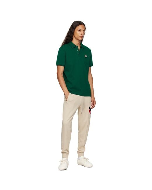 Moncler Green Logo Patch Polo for men